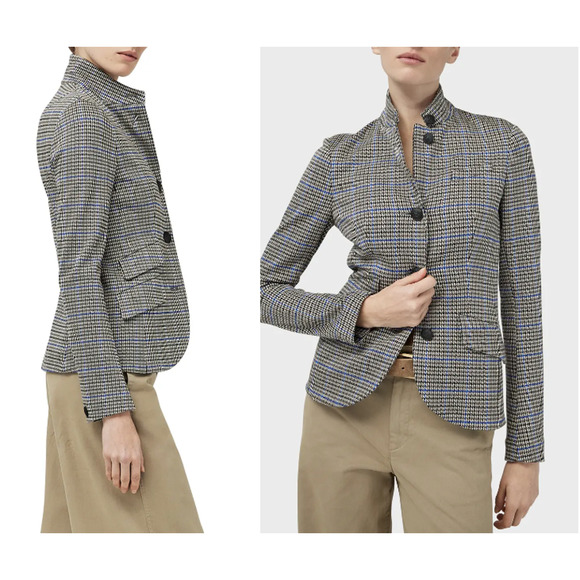 RAG & BONE Slade Blazer Slim Fit Houndstooth Blazer Size 4 Wool Cotton Fall - Picture 3 of 11
